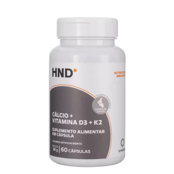 Cálcio + Vitamina D3 + K2 em 60 Cápsulas HND